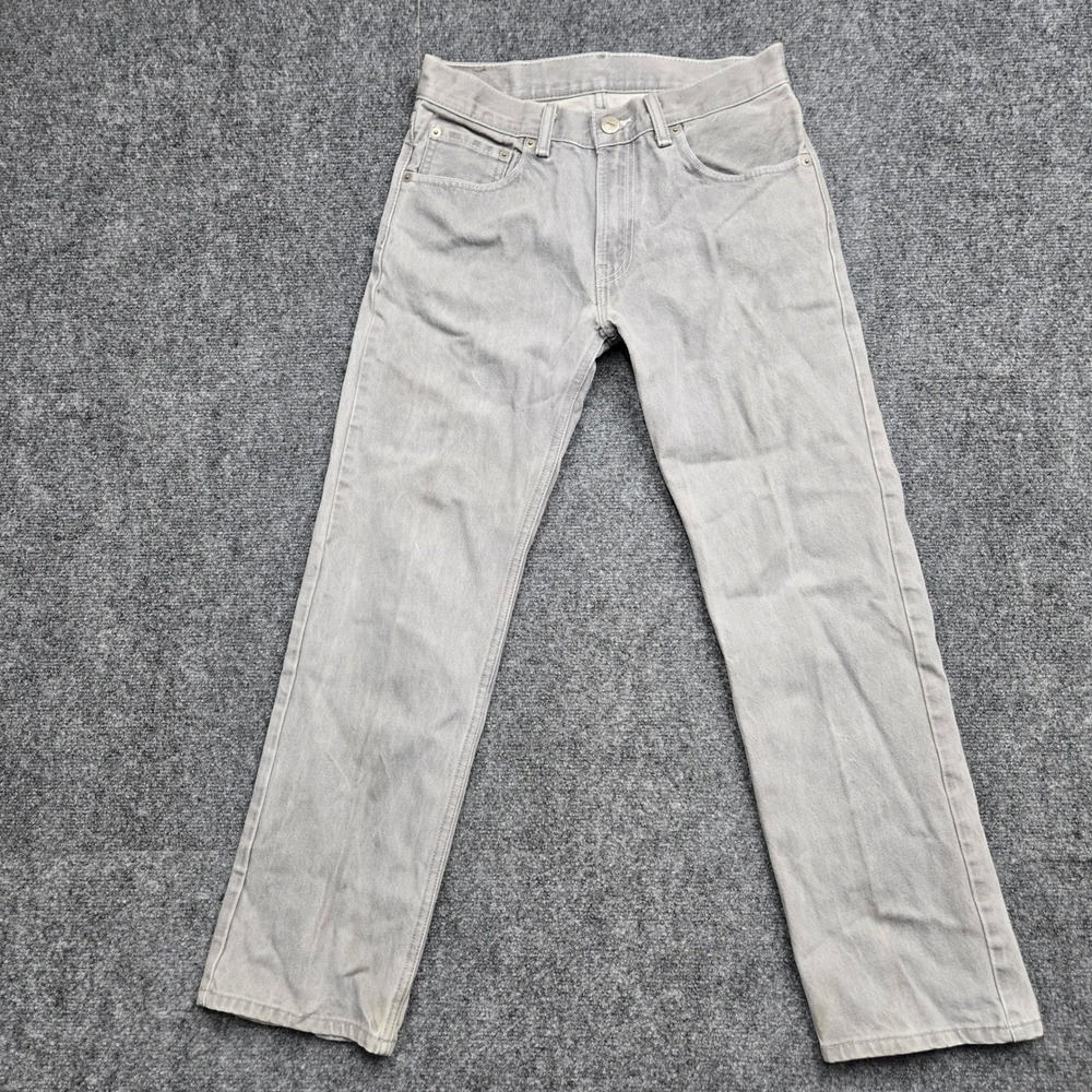 Vintage Levis 505 Straight Leg Grey Denim Jeans Men 29x28 Cotton Regular Fit 505